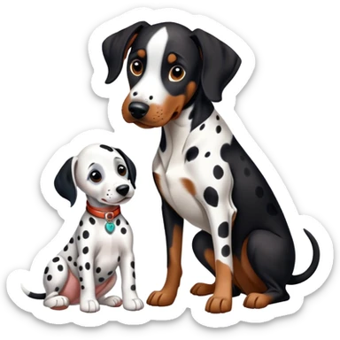 1 Dalmatian adult + 1 dobermann puppy sticker