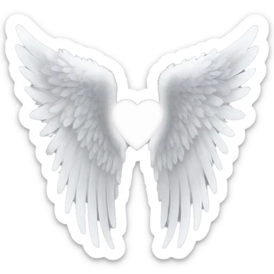 Generate a white angel wings sticker