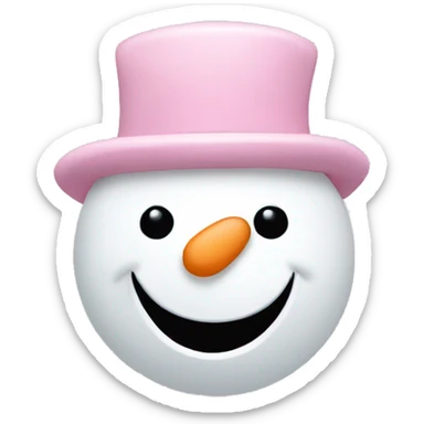Light pink snowman with snowflakes falling sticker