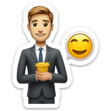 instagram logo held by a business man sticker