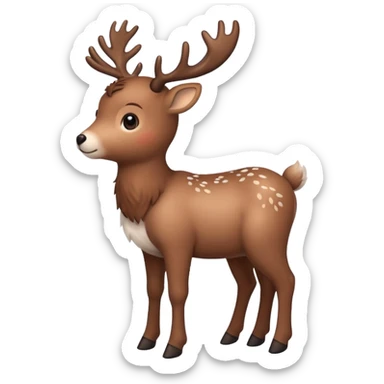 reindeer baby  cute, full body snow sticker