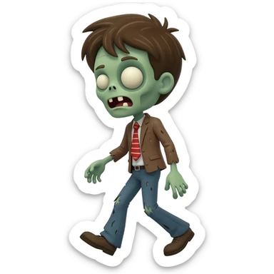cute zombie walking sticker