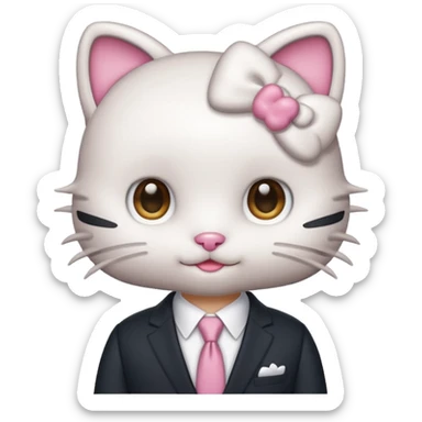 Hello Kitti With Man Suit sticker