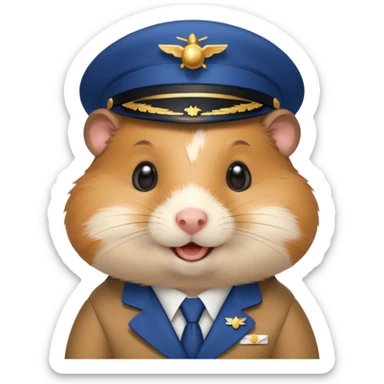plane hostess hamster sticker