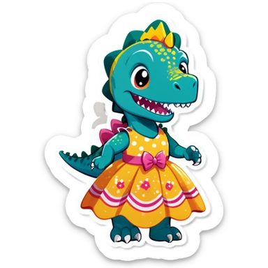 Dinosaur in a dress sticker