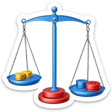 Hanging Balance Scale red blue yellow  sticker