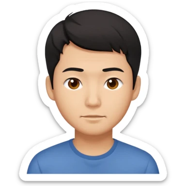 Asian guy squinting face sticker