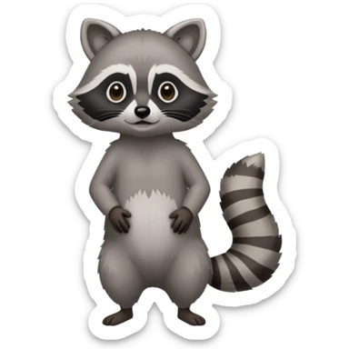 A full body racoon 🦝 emoji sticker