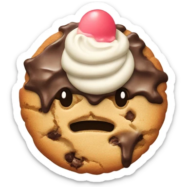 Cookie with ice cream on top sticker