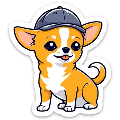 Chihuahua Chihuahua with a cap  sticker