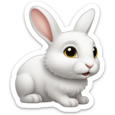 White cute rabbit from the cartoon secrets of pets sticker