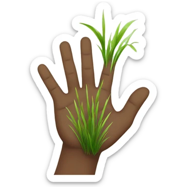 hand reaching to grass sticker