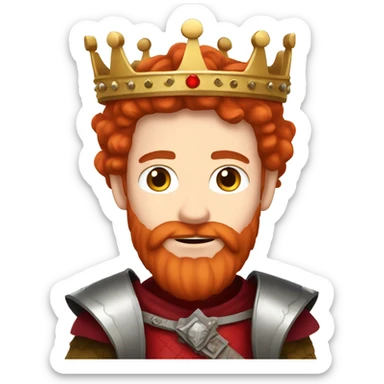 PRINCE WITH WHITE SKIN, RED HAIR, WITH A RED BEARD, WITH A PRINCE'S CROWN, WITH A PRINCE'S MEDIEVAL CLOTHING sticker