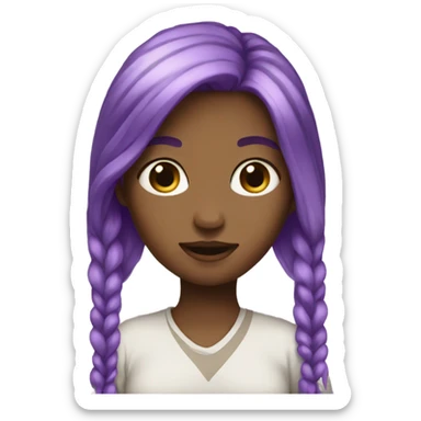 Girl emoji long purple hair  sticker