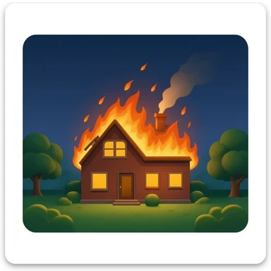 Casa quemandose sticker