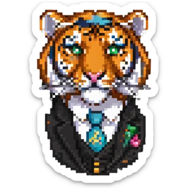 Tiger with a monocle sticker