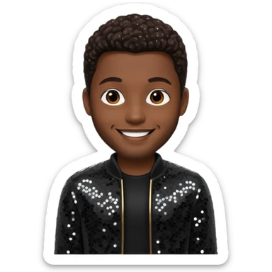 Joel JoJo Hailey from Jodeci/K-Ci & JoJo with dark brown, black sequin outfit sticker