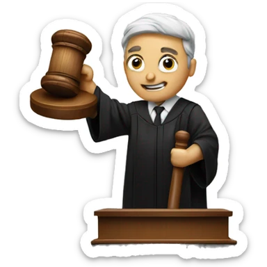 A JUDGE HOLDING A GAVEL sticker