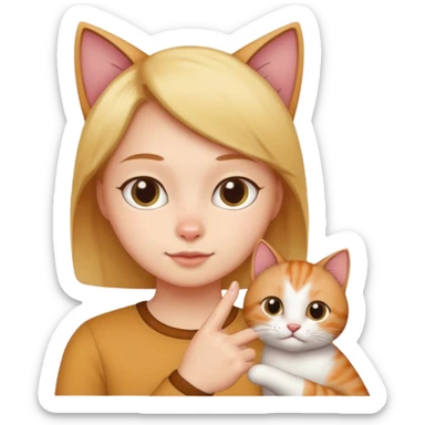 Putting finger in cat sticker