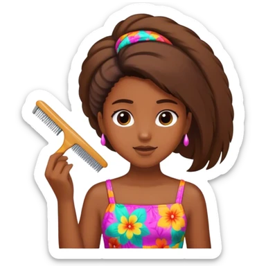 Girl combing her Haití sticker