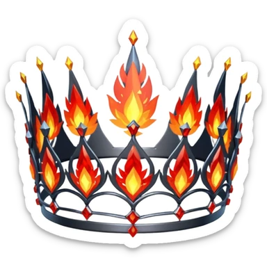 fantasy magic tiara of fire and ash low poly sticker