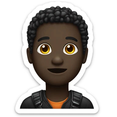 Coração preto com brilho sticker