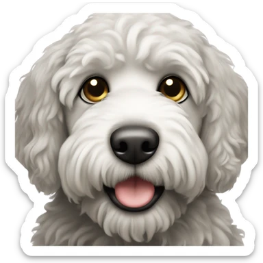Black and white labradoodle sticker