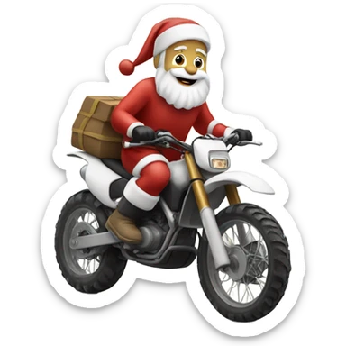 santa on a dirtbike sticker