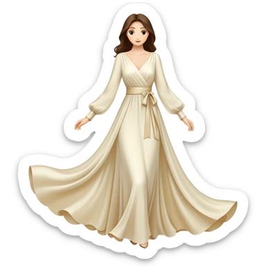 elegant dress with long sleeves sticker