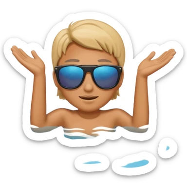 Chillin in the pool sticker