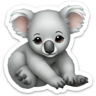 Baby koala napping sticker
