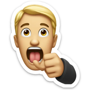 mouth open and pointing finger  sticker