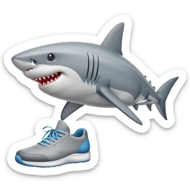 A shark wearing shoes sticker