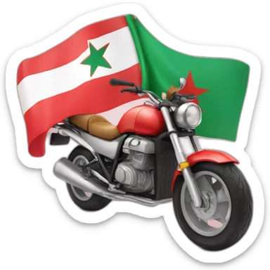 une moto avec le drapeau du Maroc derrière sticker