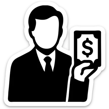 Nikolai Astrup, Norwegian politician, holding a pack of money in his hand sticker