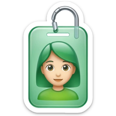 green colored photo ID sticker
