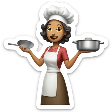 Housewife cooking sticker