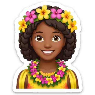 hawaian black woman sticker