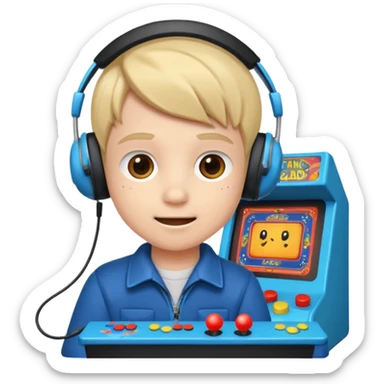 Retro Arcade Kid sticker