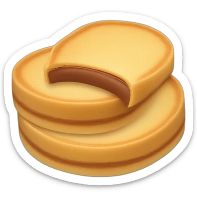 A cilindrical wafer filled with dulce de leche  sticker