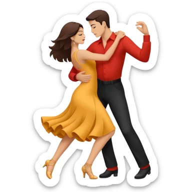 Minimalistic flat vector icon, iOS style, thin black contour on white background. Silhouette of a dancing couple in close embrace, symbolizing Bachata. Clean, no text, no shadows sticker