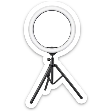 white glowing ring light on white tripod sticker