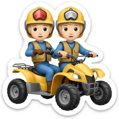 Can you make 2 blonde boys kids riding four wheelers sticker