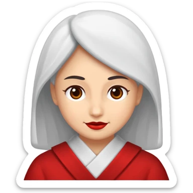 kırmızı küpeli kadın, kumral saçlı sticker