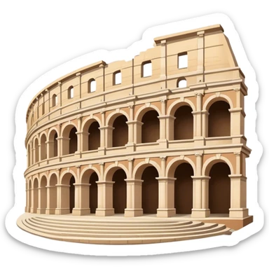 Realistic Pula Arena Landmark Emoji, featuring the grand Roman amphitheater with its large stone arches and well-preserved outer walls. sticker