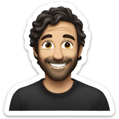 Jesse Tabish of the band Other Lives smiling sticker