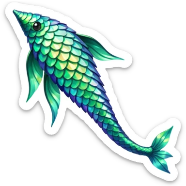 green aqua coloured siren tail only sticker