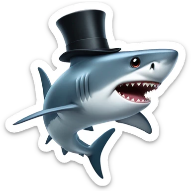 Shark with a top hat sticker
