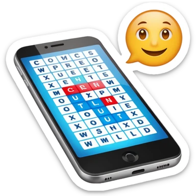 Crossword on smartphone display sticker