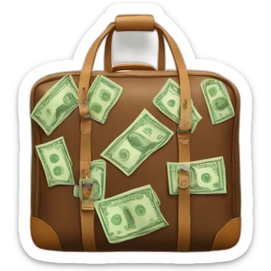 Travel bag full of money sticker